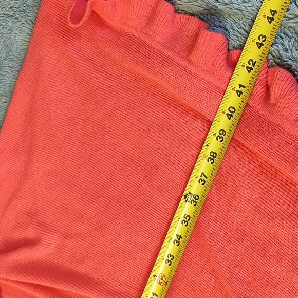Coral Ruffled Women's Sweater - Picture 12 of 12
